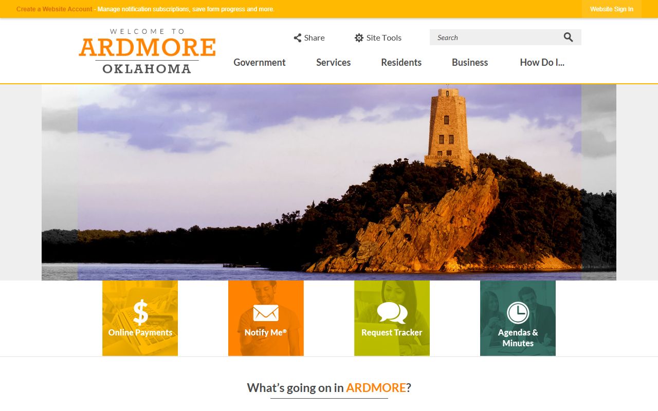 Ardmore Oklahoma official city site for genealogy record searches