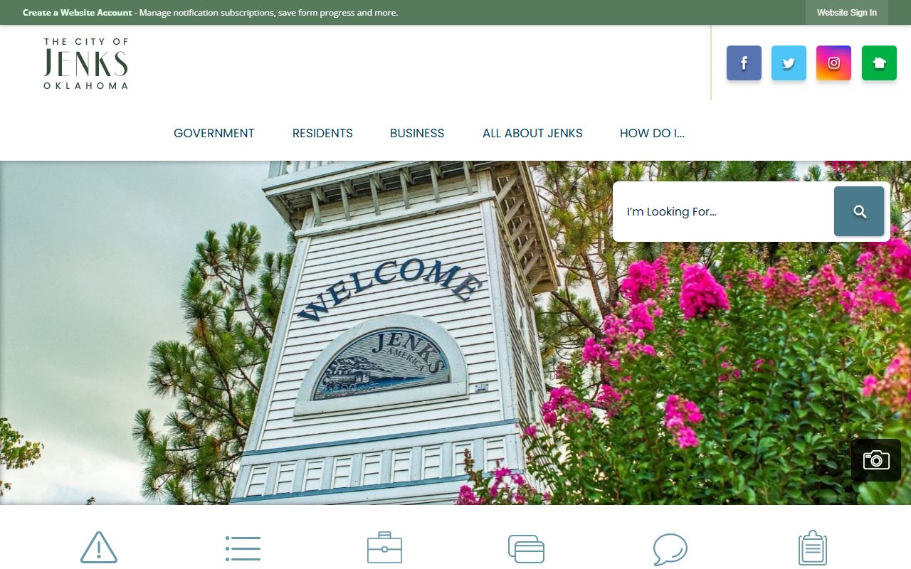 Jenks Oklahoma city website genealogy records