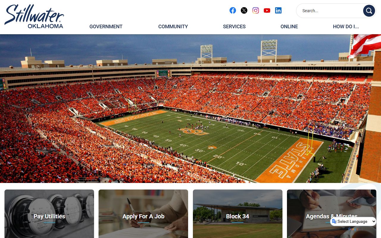 Stillwater Oklahoma official city site for genealogy record searches