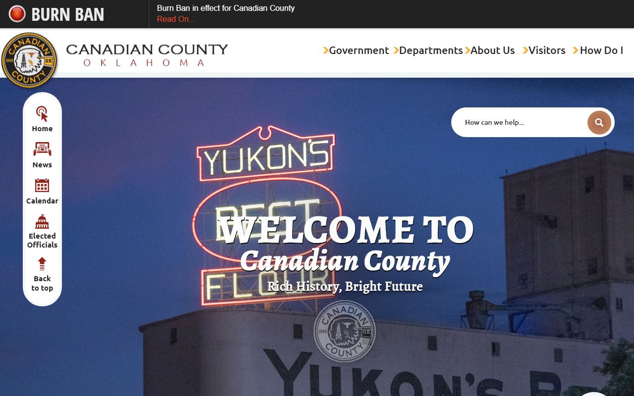 Canadian County official website genealogy records information