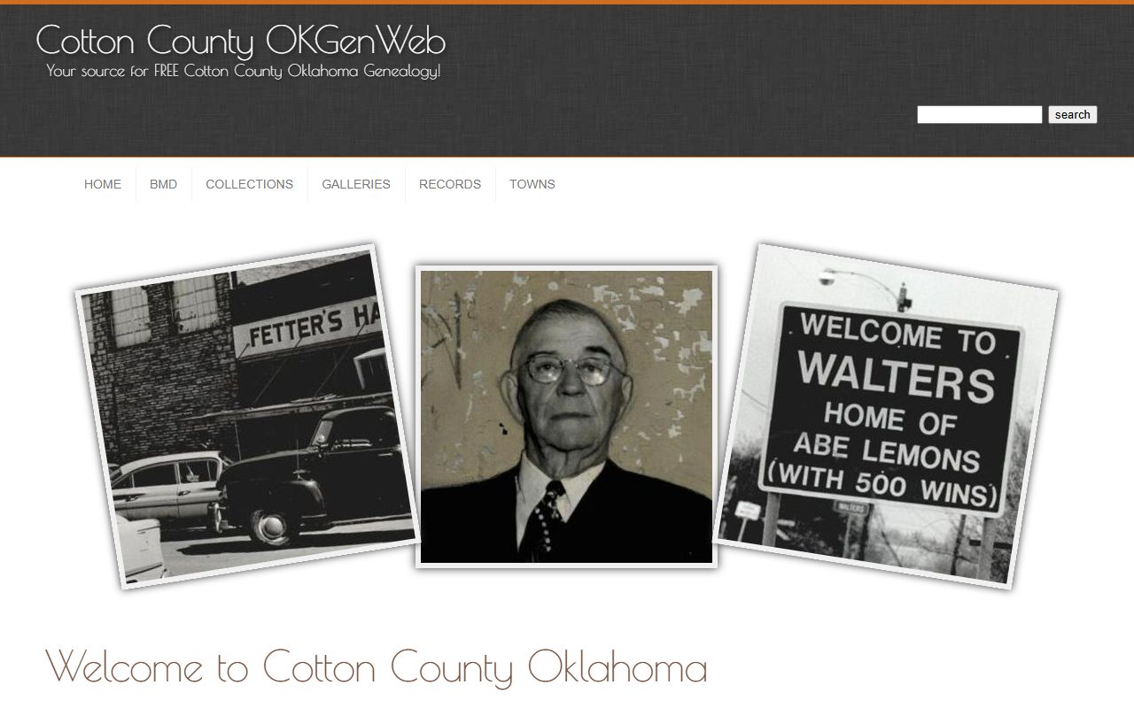 Cotton County OKGenWeb genealogy records page