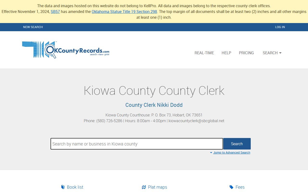 Kiowa County Oklahoma land records search for genealogy research