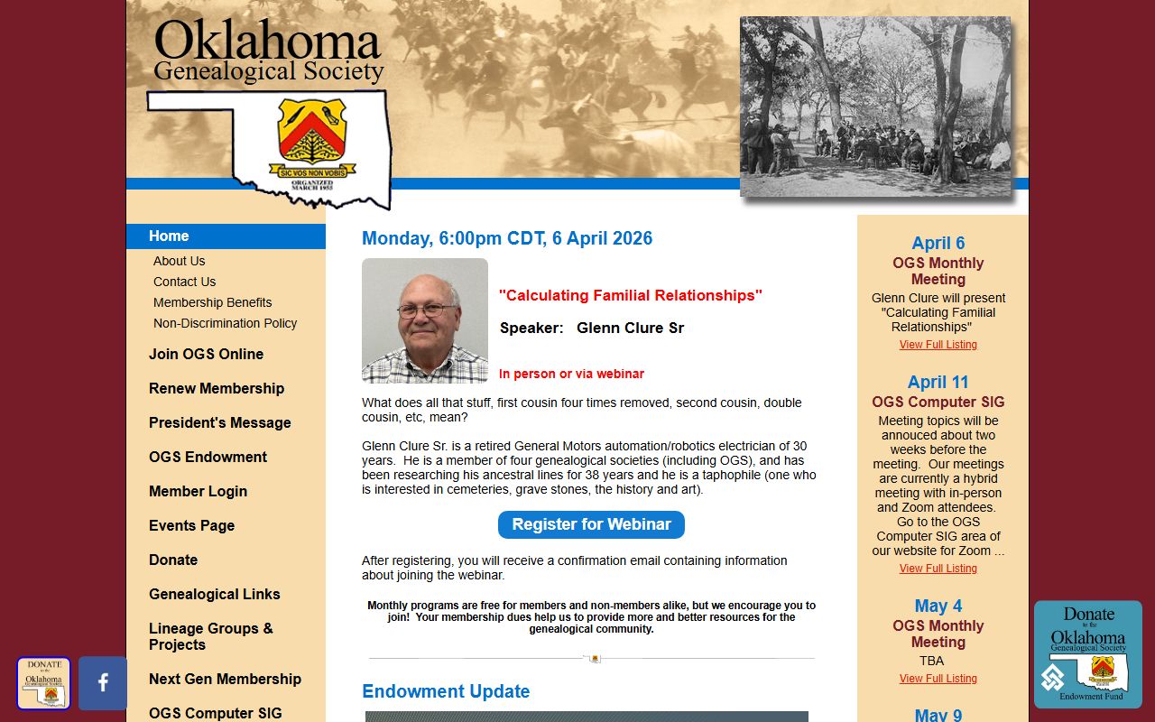 Oklahoma Genealogical Society genealogy resources